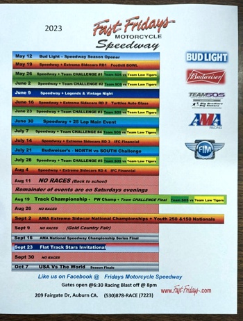 2023 Fast Fridays Schedule 2023 Fast Fridays